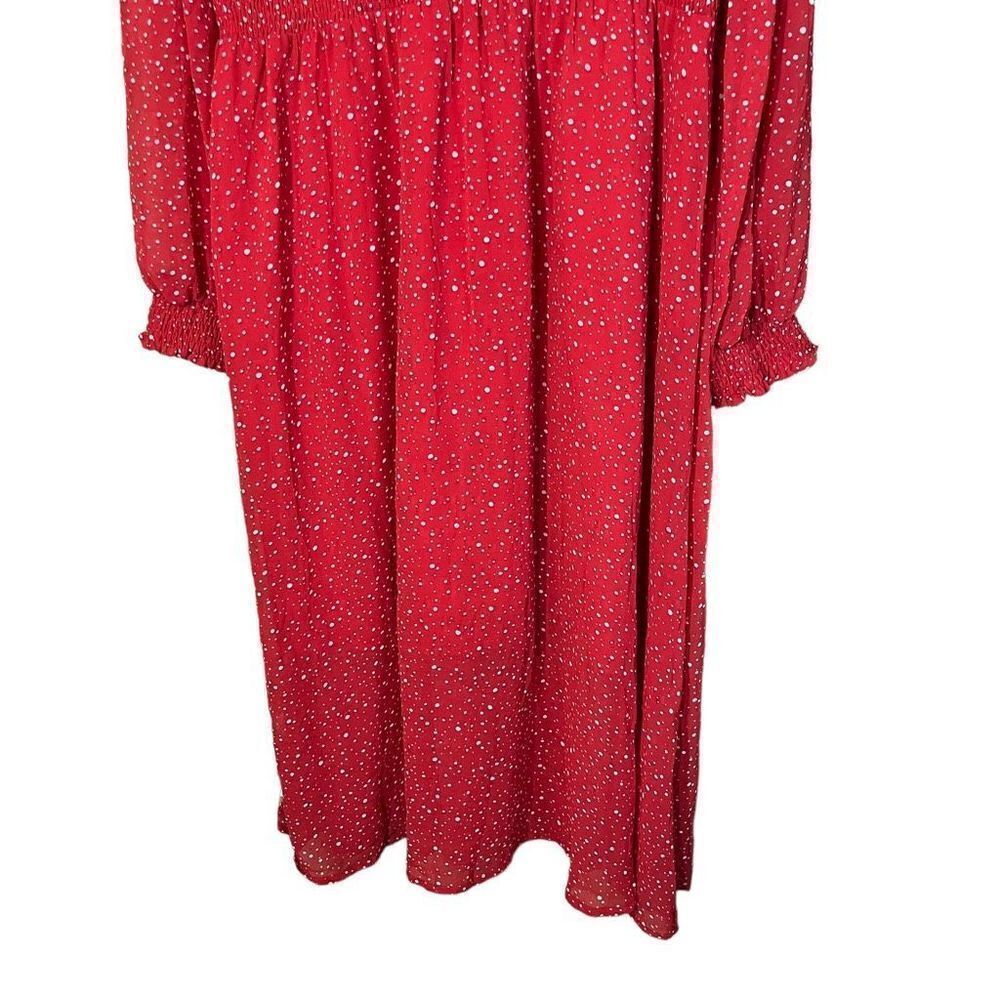 Suzanne Betro Red and Ivory Polka Dot Button Front Dress XL - Picture 9 of 12